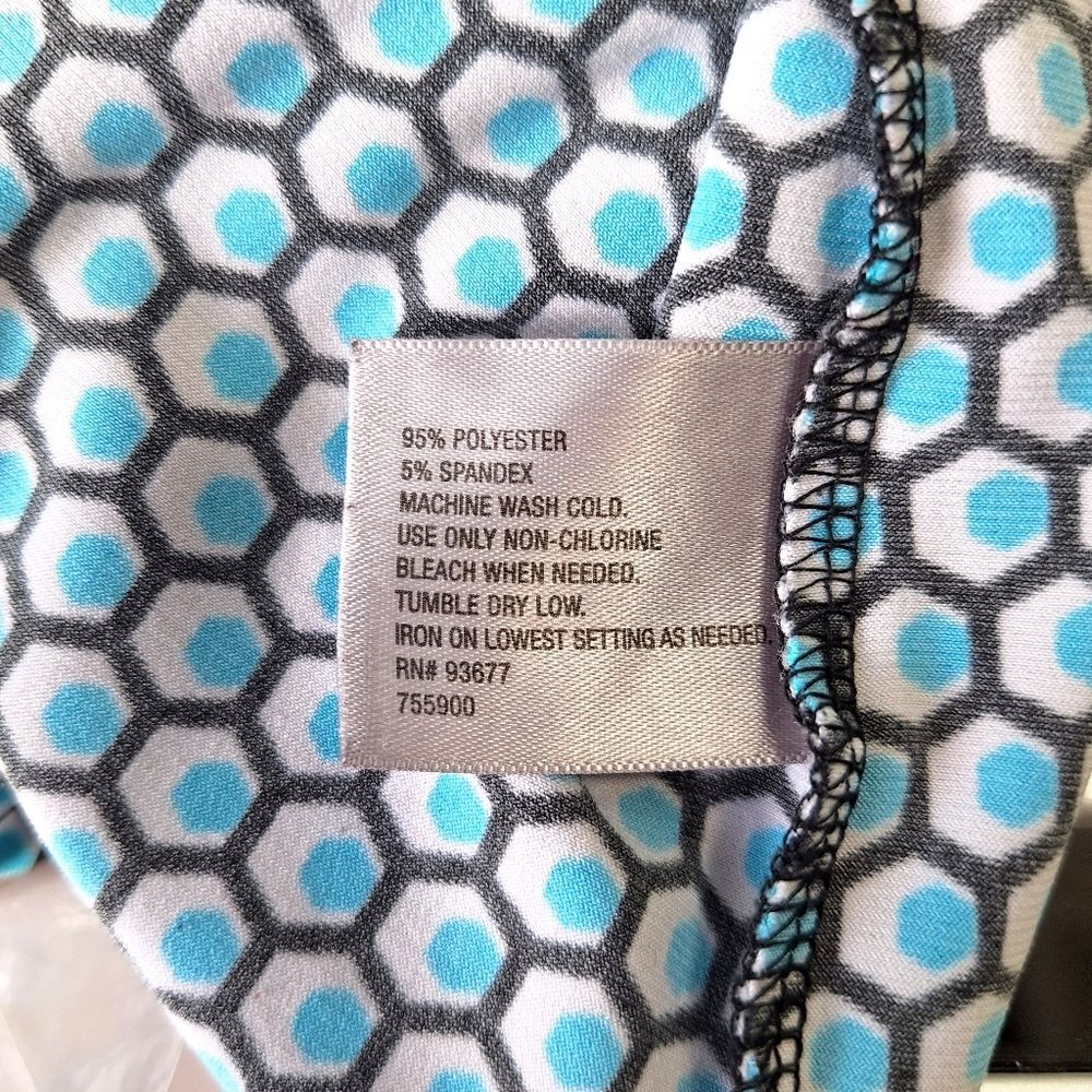 Worthington Petite Peacock Honeycomb Sleeveless Halter Blouse Tank Top Sz PS - Picture 7 of 10